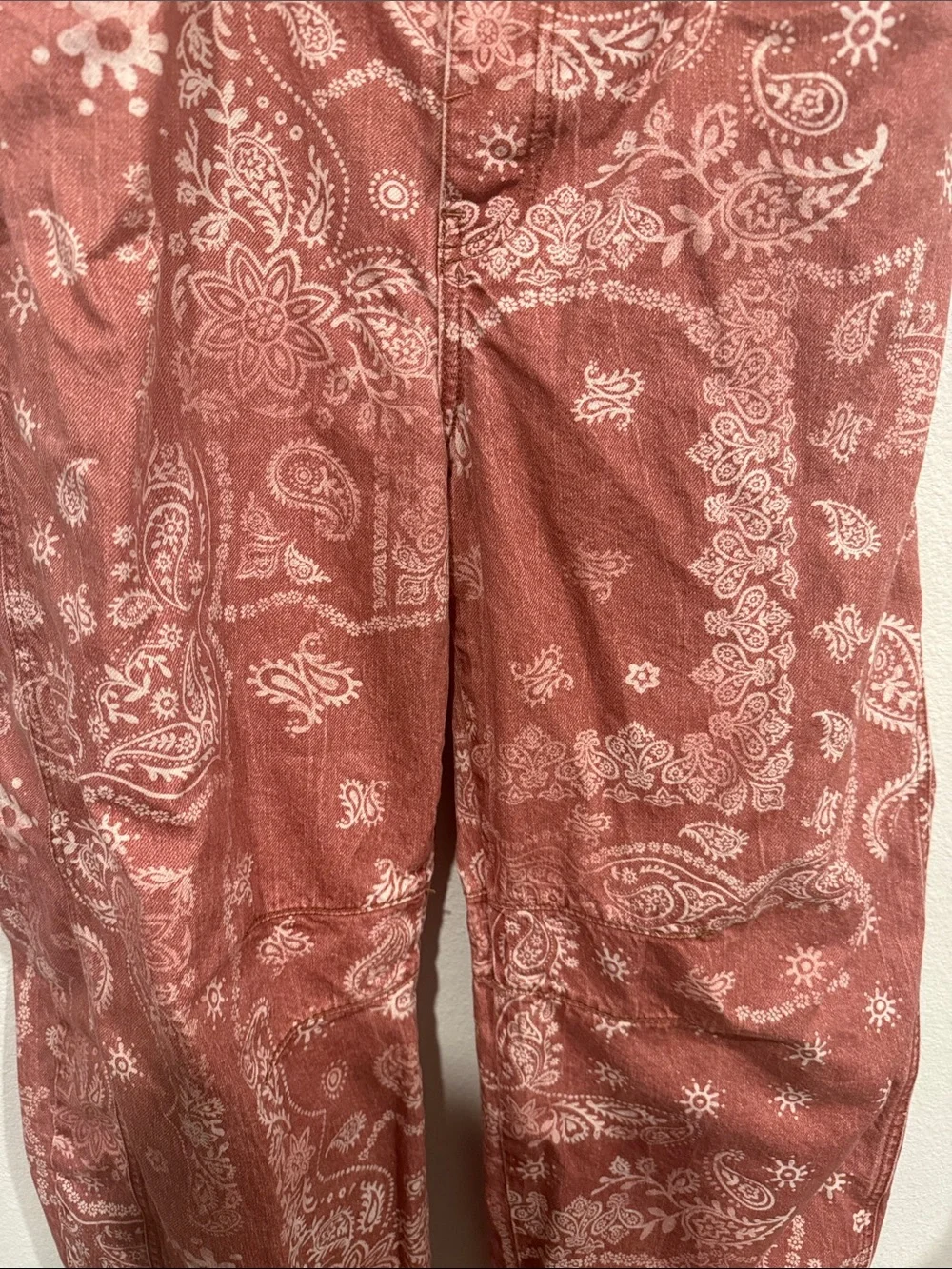 Free People Rust Paisley Wide Leg Pants